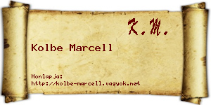 Kolbe Marcell névjegykártya